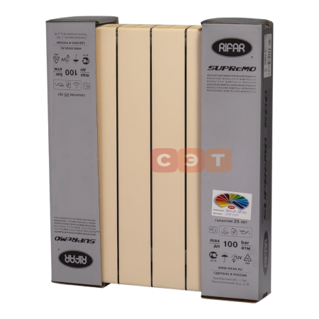 Радиатор биметаллический RIFAR SUPReMO 500-6 Ду 3/4 АЙВОРИ R S50063/41013